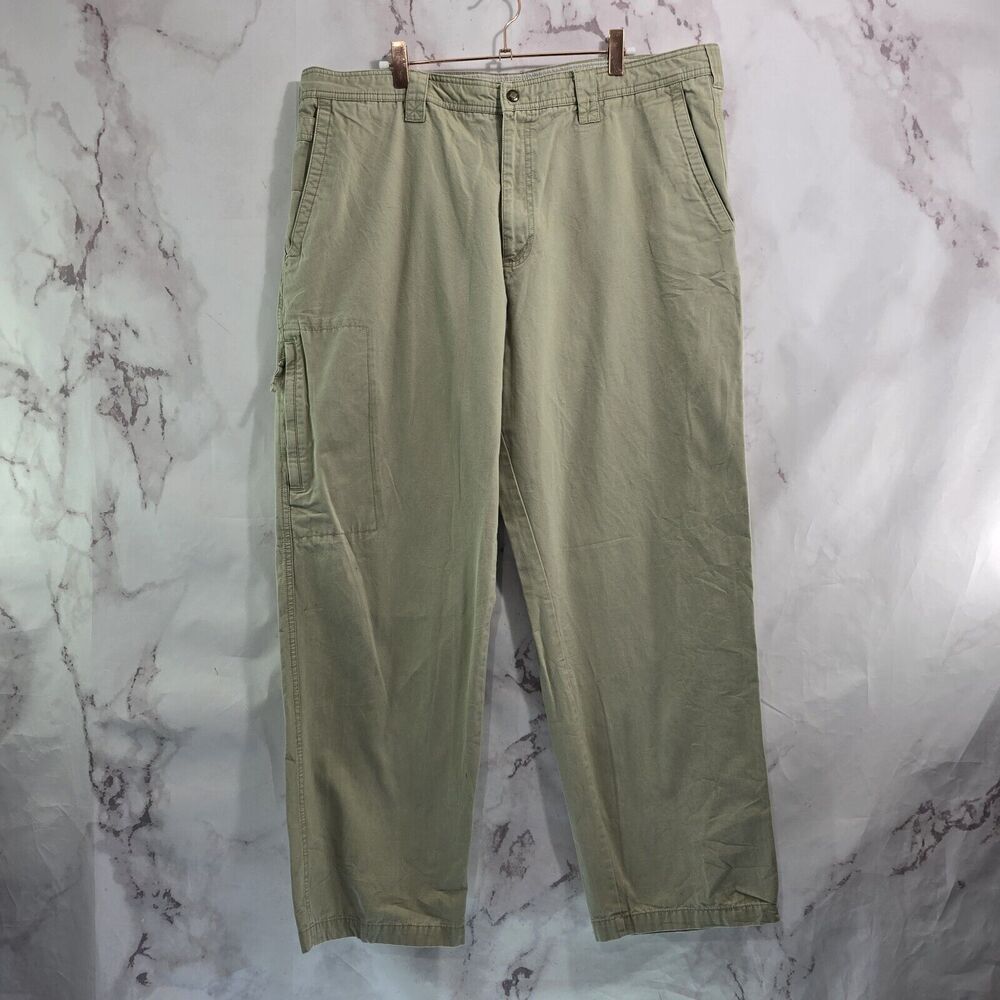 Columbia Pants Mens 40 X 30 Khaki Tan Cotton Canvas Straight Leg Twill Ripstop